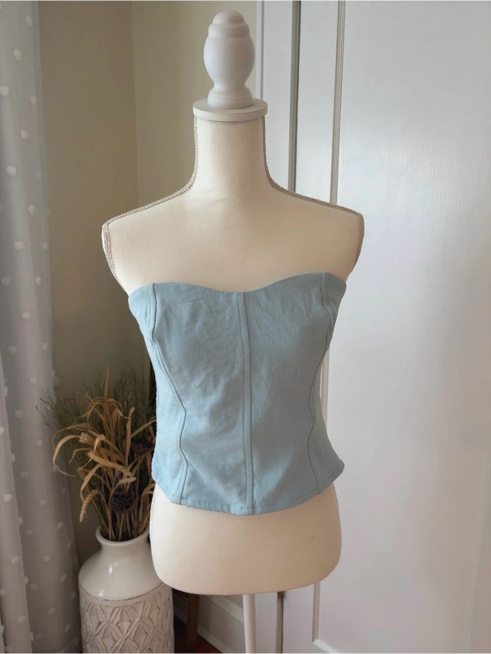 Abercrombie & Fitch Strapless Light Blue Bustier Camisole